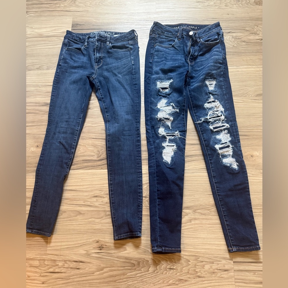 American Eagle Outfitters Dark Blue Skinny Jeans Size 0/2